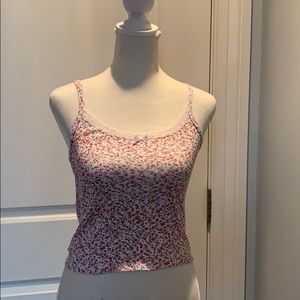 Brandy Melville floral and lace tank top